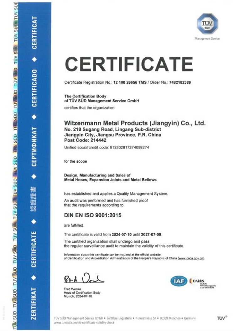 ISO 9001:2015 Certificate Witzenmann China _preview